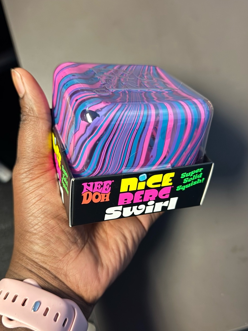 Nee Doh Nice Berg Swirl Squish Toy - Pink & Blue Swirl